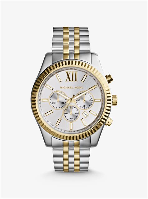 michael kors gold ans silver watch|michael kors gold tone watch.